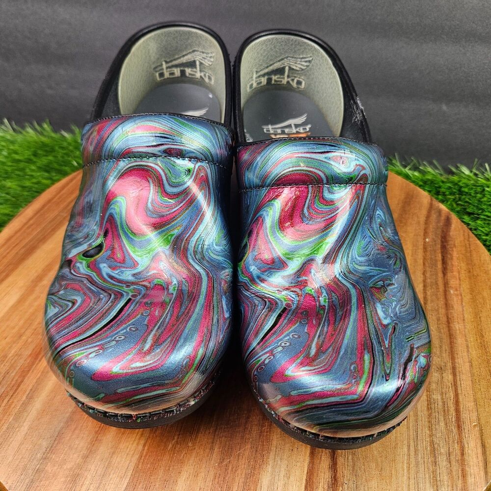 Dansko Women's XP 2.0 Marble Swirl Patent Leather Nurse Clogs Women's 39/US 8.5 - Picture 6 of 12